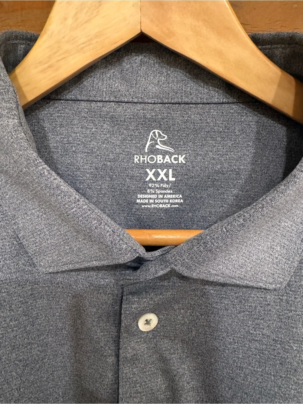 Rhoback Performance Polo (XXL) - Gray Heathered Solid - Excellent Condition
